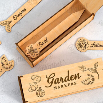 Intra απο ξύλο plywood  Χρώμα wenge 3mm-4mm πάχος - Garden Stakes with Boxes Bundle Lasercut Δίασταση 30x20 cm INTRAFABR-123641539 - Image 4