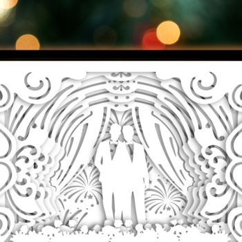 Intra απο ξύλο plywood Χρώμα wenge 3mm-4mm πάχος - Φωτιστικό κουτί κοπής χαρτιού γάμου Gay Couple Δίασταση 20x20 cm INTRAFABR-118819335 - Image 1