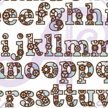 Intra απο ξύλο plywood Χρώμα wenge 3mm-4mm πάχος - Γράμμα αλφαβήτου θήκης Gear Steampunk Lowe Δίασταση 30x20 cm INTRAFABR-67349154 - Image 4