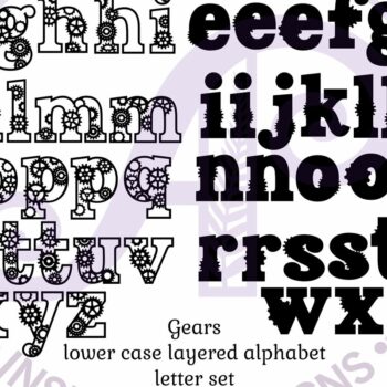 Intra απο ξύλο plywood Χρώμα wenge 3mm-4mm πάχος - Γράμμα αλφαβήτου θήκης Gear Steampunk Lowe Δίασταση 30x20 cm INTRAFABR-67349154 - Image 5