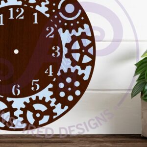 Intra απο ξύλο plywood  Χρώμα wenge 3mm-4mm πάχος - Ρολόι Gears Ρολόι τοίχου με λέιζερ Δίασταση 30x20 cm INTRAFABR-89875063