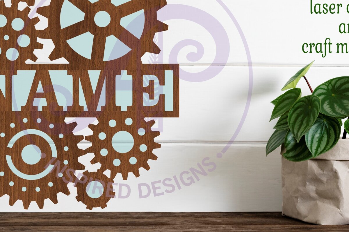 Intra απο ξύλο plywood  Χρώμα wenge 3mm-4mm πάχος - Gears Name Sign Δίασταση 30x20 cm INTRAFABR-95353042