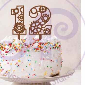 Intra απο ξύλο plywood  Χρώμα wenge 3mm-4mm πάχος - Gears Number Cake Toppers Cut Files Δίασταση 30x20 cm INTRAFABR-9444033 - Image 2