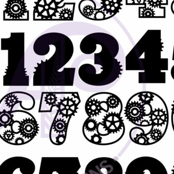 Intra απο ξύλο plywood  Χρώμα wenge 3mm-4mm πάχος - Γρανάζια Numbers Δύο επιπέδων επιτοίχιας πινακίδας Δίασταση 30x20 cm INTRAFABR-67130897 - Image 2