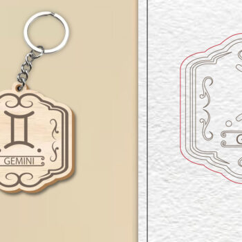 Intra απο ξύλο plywood Χρώμα wenge 3mm-4mm πάχος - Κοπή Laser Μπρελόκ Gemini | Ζώδιο Δίασταση 4x4 cm INTRAFABR-118996497 - Image 1