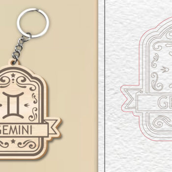 Intra απο ξύλο plywood Χρώμα wenge 3mm-4mm πάχος - Κοπή Laser Μπρελόκ Gemini | Ζώδιο Δίασταση 4x4 cm INTRAFABR-118820076 - Image 1