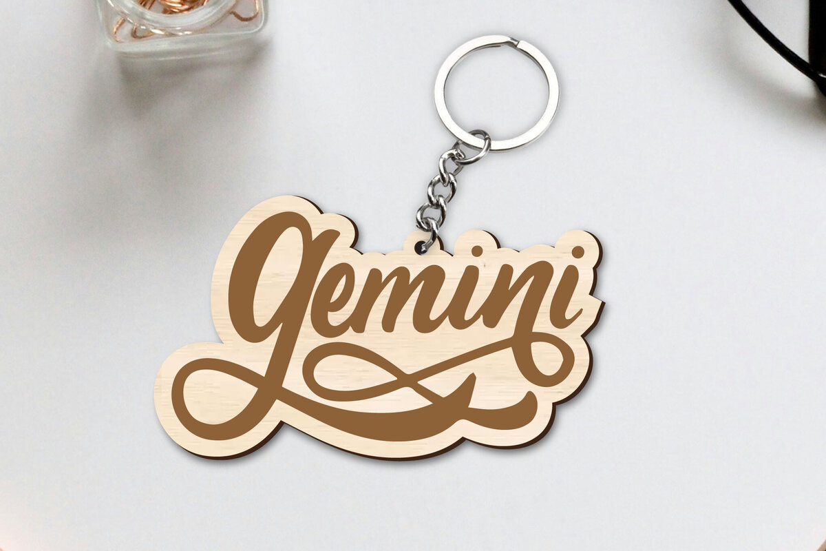 Intra απο ξύλο plywood  Χρώμα wenge 3mm-4mm πάχος - Gemini Zodiac Key Chain Δίασταση 30x20 cm INTRAFABR-94872060