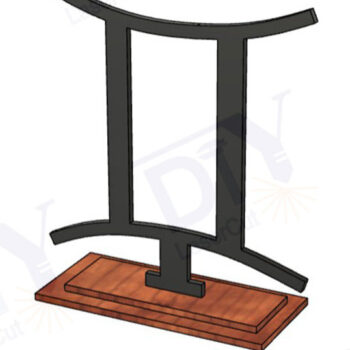 Intra απο ξύλο plywood  Χρώμα wenge 3mm-4mm πάχος - Δίδυμοι Ζώδια με Stand Δίασταση 4x4 cm INTRAFABR-87676167 - Image 1