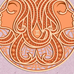 Intra απο ξύλο plywood  Χρώμα wenge 3mm-4mm πάχος - Πρότυπο πίνακα τοίχου Zodiac Gemini Δίασταση 12x12 cm INTRAFABR-87676215