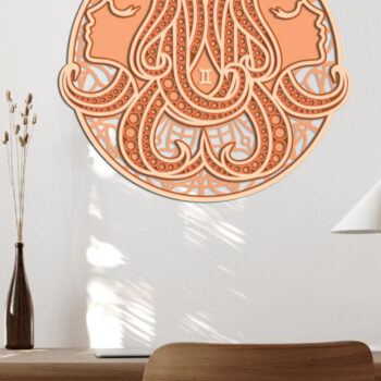 Intra απο ξύλο plywood Χρώμα wenge 3mm-4mm πάχος - Πρότυπο πίνακα τοίχου Zodiac Gemini Δίασταση 12x12 cm INTRAFABR-87676215 - Image 3