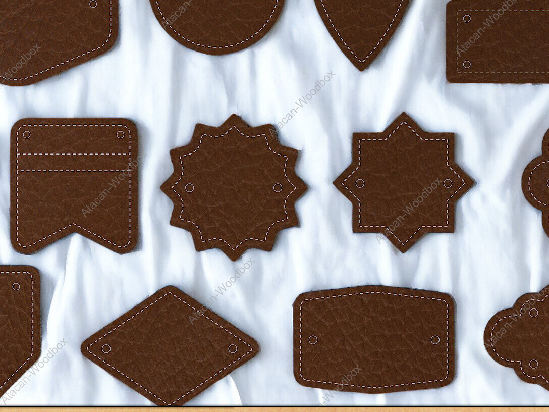 Intra απο ξύλο plywood  Χρώμα wenge 3mm-4mm πάχος - Επιγραφές και σχήματα ετικετών από γνήσιο δέρμα Δίασταση 30x20 cm INTRAFABR-87676528