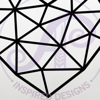 Intra απο ξύλο plywood  Χρώμα wenge 3mm-4mm πάχος - Επιτοίχια πινακίδα Geo Heart, κοπής με λέιζερ Δίασταση 20x20 cm INTRAFABR-87676662 - Image 2