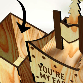 Intra απο ξύλο plywood  Χρώμα wenge 3mm-4mm πάχος - Γεωλογία της ΑΓΑΠΗΣ | Κουτί δώρου | Δίασταση 15x15 cm INTRAFABR-80231671 - Image 4