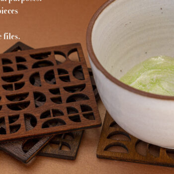 Intra απο ξύλο plywood Χρώμα wenge 3mm-4mm πάχος - Γεωμετρικό σουβέρ για κόφτη λέιζερ Δίασταση 30x20 cm INTRAFABR-107728093 - Image 5