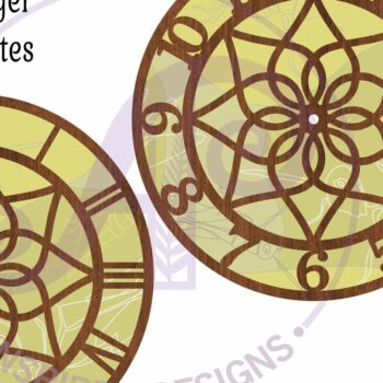 Intra απο ξύλο plywood Χρώμα wenge 3mm-4mm πάχος - Γεωμετρικό σχέδιο 2 Ρολόι Τοίχου Κοπή Laser Δίασταση 30x20 cm INTRAFABR-102046092 - Image 3