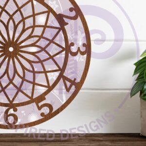 Intra απο ξύλο plywood  Χρώμα wenge 3mm-4mm πάχος - Γεωμετρικό σχέδιο 3 Ρολόι τοίχου Δίασταση 30x20 cm INTRAFABR-106401344