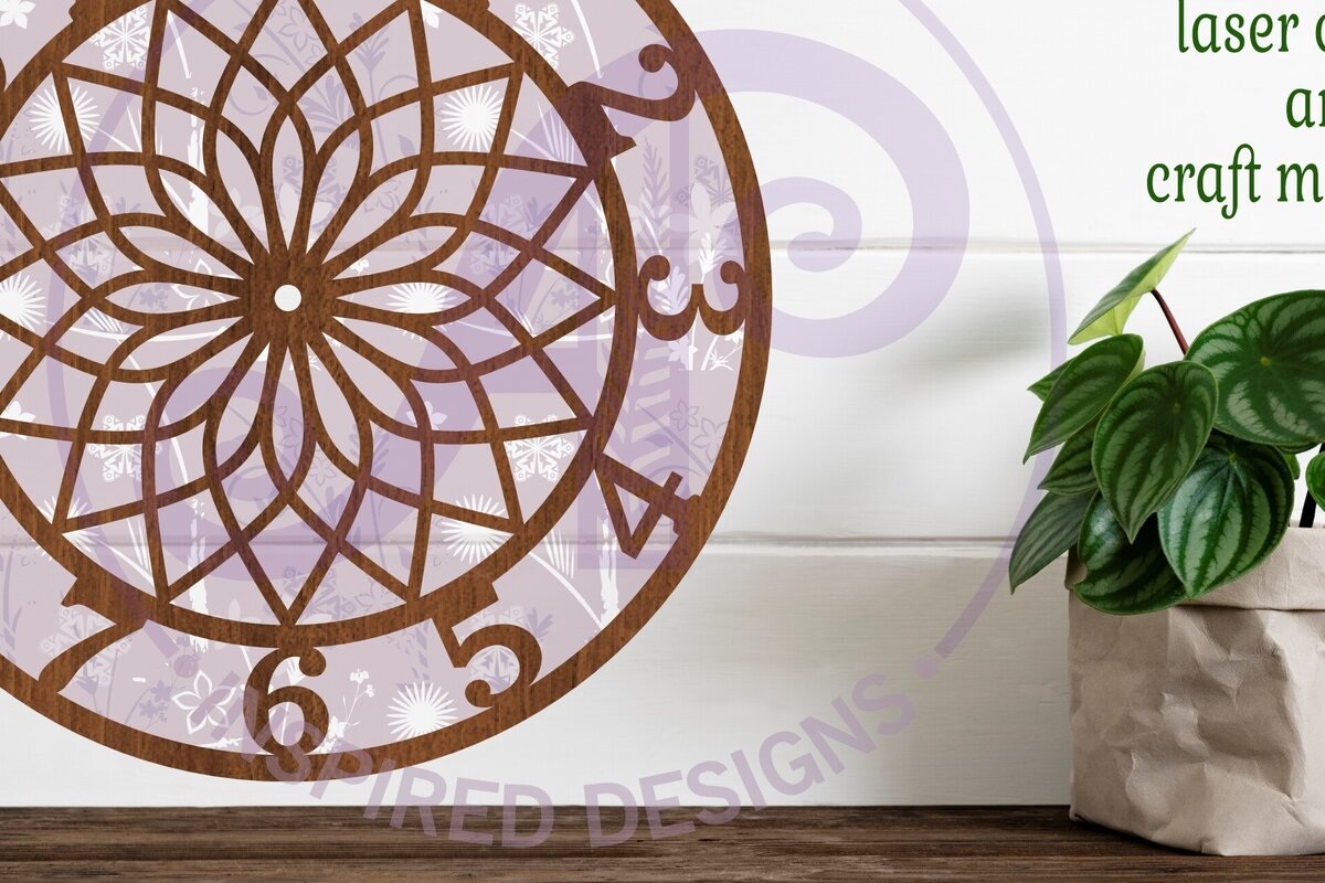 Intra απο ξύλο plywood  Χρώμα wenge 3mm-4mm πάχος - Γεωμετρικό σχέδιο 3 Ρολόι τοίχου Δίασταση 30x20 cm INTRAFABR-106401344