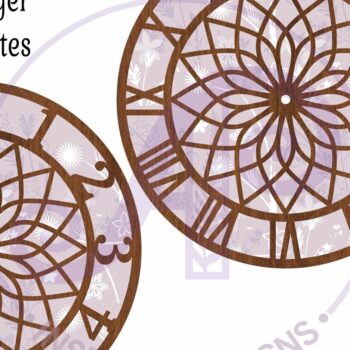 Intra απο ξύλο plywood  Χρώμα wenge 3mm-4mm πάχος - Γεωμετρικό σχέδιο 3 Ρολόι τοίχου Δίασταση 30x20 cm INTRAFABR-106401344 - Image 3