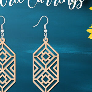 Intra απο ξύλο plywood  Χρώμα wenge 3mm-4mm πάχος - Γεωμετρικό σκουλαρίκι , πρότυπο κοσμήματος Δίασταση 3x3 cm INTRAFABR-103245551