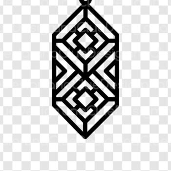 Intra απο ξύλο plywood  Χρώμα wenge 3mm-4mm πάχος - Γεωμετρικό σκουλαρίκι , πρότυπο κοσμήματος Δίασταση 3x3 cm INTRAFABR-103245551 - Image 2