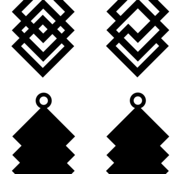 Intra απο ξύλο plywood  Χρώμα wenge 3mm-4mm πάχος - Γεωμετρικό Σκουλαρίκι Πολύγωνο Τρίγωνο Δίασταση 3x3 cm INTRAFABR-72444956 - Image 1