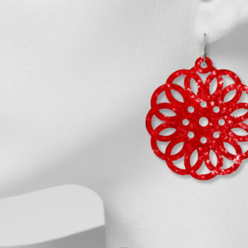 Intra απο ξύλο plywood  Χρώμα wenge 3mm-4mm πάχος - Γεωμετρικά σκουλαρίκια Δίασταση 3x3 cm INTRAFABR-72444995 - Image 5