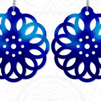 Intra απο ξύλο plywood  Χρώμα wenge 3mm-4mm πάχος - κομμένο γεωμετρικά σκουλαρίκια Δίασταση 3x3 cm INTRAFABR-72445026 - Image 1