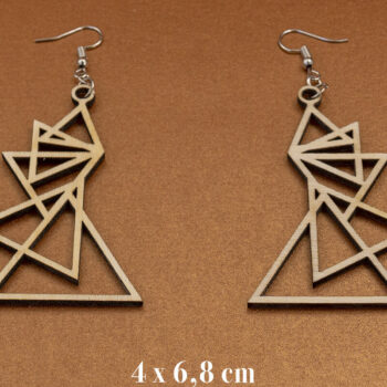 Intra απο ξύλο plywood  Χρώμα wenge 3mm-4mm πάχος - γεωμετρικών σκουλαρίκια για κόφτη λέιζερ Δίασταση 3x3 cm INTRAFABR-72445054 - Image 3