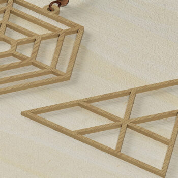 Intra απο ξύλο plywood  Χρώμα wenge 3mm-4mm πάχος - Γεωμετρικά σκουλαρίκια για μηχανές κοπής 468 Δίασταση 3x3 cm INTRAFABR-72445234 - Image 3