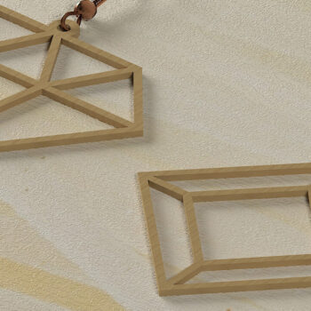 Intra απο ξύλο plywood  Χρώμα wenge 3mm-4mm πάχος - Γεωμετρικά σκουλαρίκια για μηχανές κοπής 468 Δίασταση 3x3 cm INTRAFABR-72445234 - Image 5