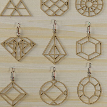 Intra απο ξύλο plywood  Χρώμα wenge 3mm-4mm πάχος - Γεωμετρικά σκουλαρίκια για μηχανές κοπής 468 Δίασταση 3x3 cm INTRAFABR-72445234 - Image 9