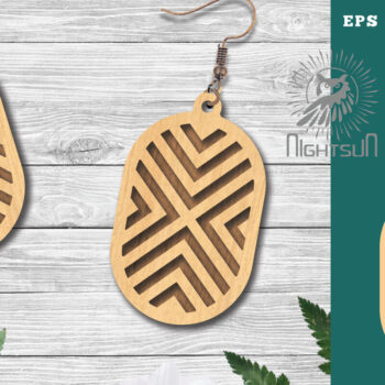 Intra απο ξύλο plywood  Χρώμα wenge 3mm-4mm πάχος - Γεωμετρικά σκουλαρίκια 14 Δίασταση 3x3 cm INTRAFABR-72445771 - Image 1