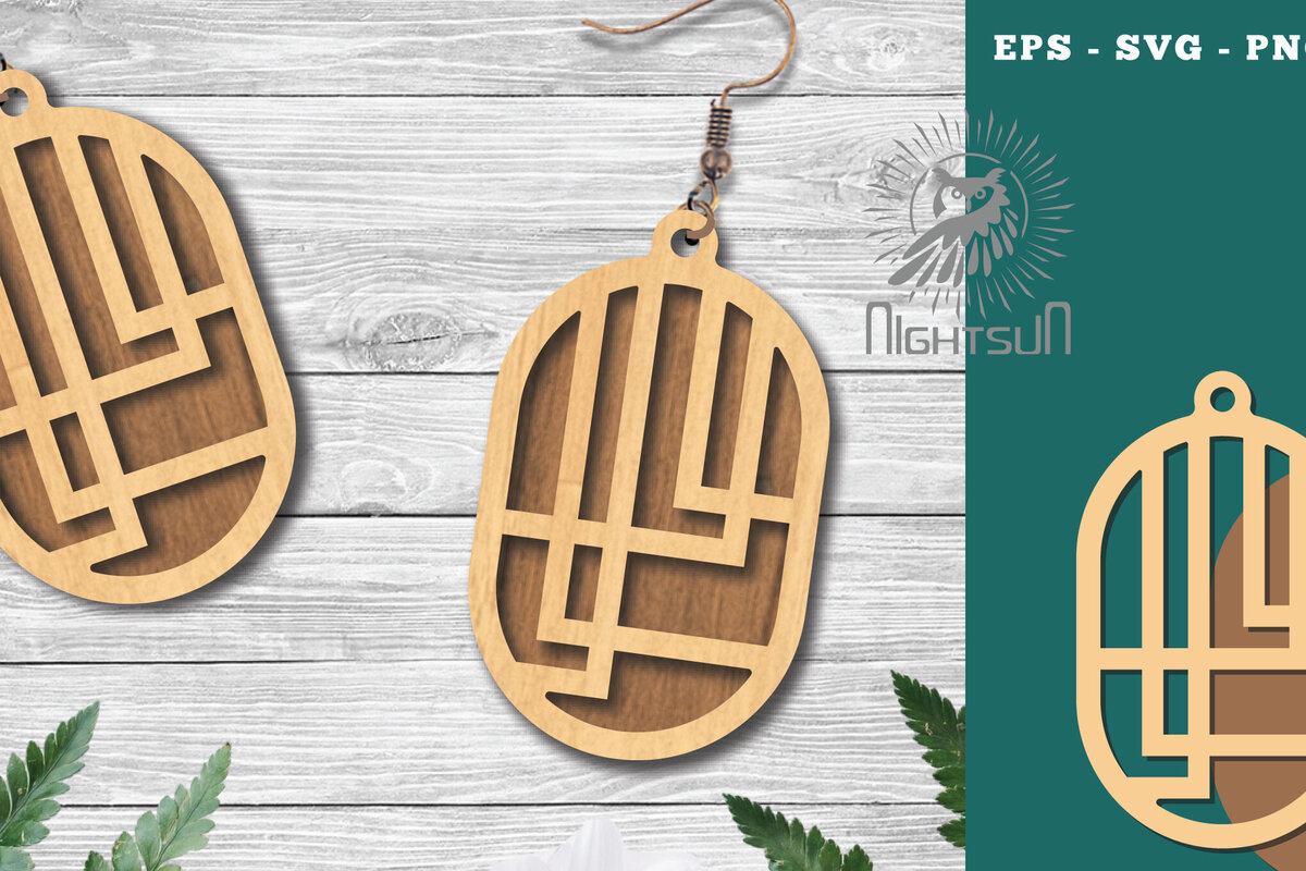 Intra απο ξύλο plywood  Χρώμα wenge 3mm-4mm πάχος - Γεωμετρικά σκουλαρίκια 16 Δίασταση 3x3 cm INTRAFABR-72445800