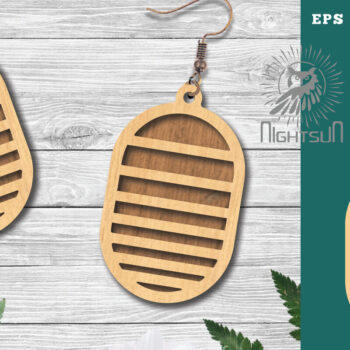 Intra απο ξύλο plywood  Χρώμα wenge 3mm-4mm πάχος - Γεωμετρικά σκουλαρίκια 17 Δίασταση 3x3 cm INTRAFABR-72445812 - Image 1