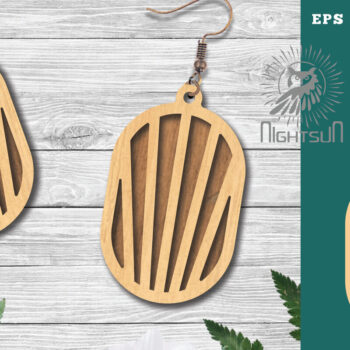 Intra απο ξύλο plywood  Χρώμα wenge 3mm-4mm πάχος - Γεωμετρικά σκουλαρίκια 18 Δίασταση 3x3 cm INTRAFABR-72445931 - Image 1