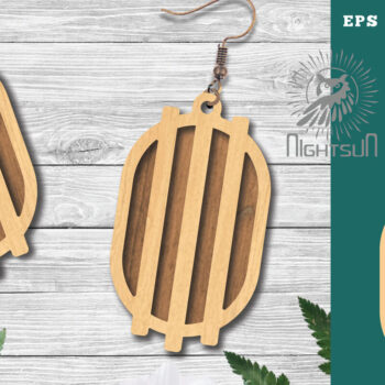 Intra απο ξύλο plywood  Χρώμα wenge 3mm-4mm πάχος - Γεωμετρικά σκουλαρίκια 2 Δίασταση 3x3 cm INTRAFABR-72445995 - Image 1