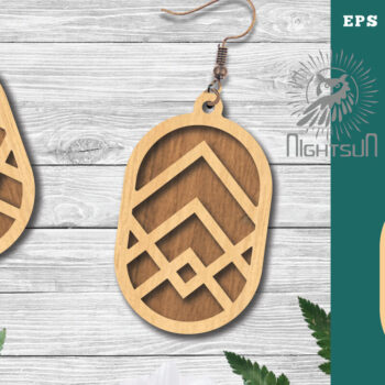 Intra απο ξύλο plywood  Χρώμα wenge 3mm-4mm πάχος - Γεωμετρικά σκουλαρίκια 20 Δίασταση 3x3 cm INTRAFABR-72446014 - Image 1