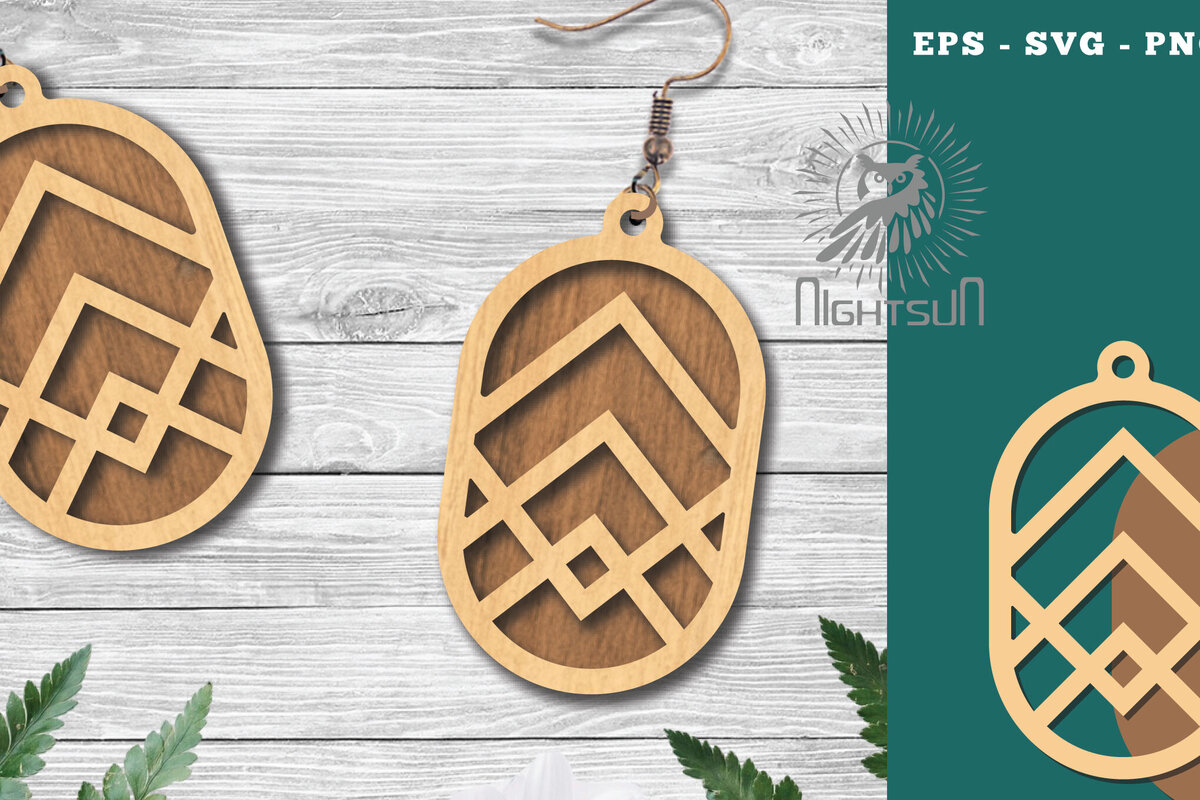 Intra απο ξύλο plywood  Χρώμα wenge 3mm-4mm πάχος - Γεωμετρικά σκουλαρίκια 20 Δίασταση 3x3 cm INTRAFABR-72446014