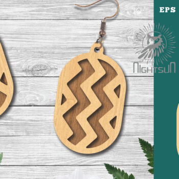 Intra απο ξύλο plywood  Χρώμα wenge 3mm-4mm πάχος - Γεωμετρικά σκουλαρίκια 5 Δίασταση 3x3 cm INTRAFABR-90002246 - Image 1