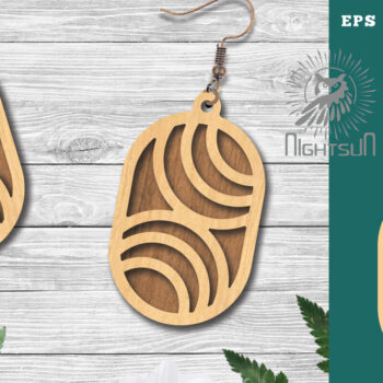 Intra απο ξύλο plywood  Χρώμα wenge 3mm-4mm πάχος - Γεωμετρικά σκουλαρίκια 6 Δίασταση 3x3 cm INTRAFABR-90002297 - Image 1