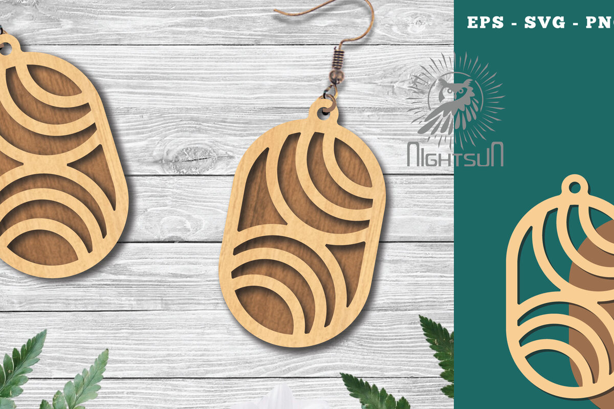 Intra απο ξύλο plywood  Χρώμα wenge 3mm-4mm πάχος - Γεωμετρικά σκουλαρίκια 6 Δίασταση 3x3 cm INTRAFABR-90002297