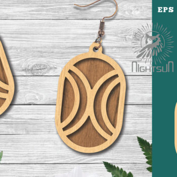 Intra απο ξύλο plywood Χρώμα wenge 3mm-4mm πάχος - Γεωμετρικά σκουλαρίκια 8 Δίασταση 3x3 cm INTRAFABR-108371424 - Image 1
