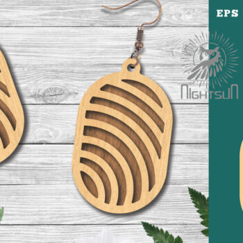 Intra απο ξύλο plywood  Χρώμα wenge 3mm-4mm πάχος - Γεωμετρικά σκουλαρίκια 9 Δίασταση 3x3 cm INTRAFABR-90002171 - Image 1