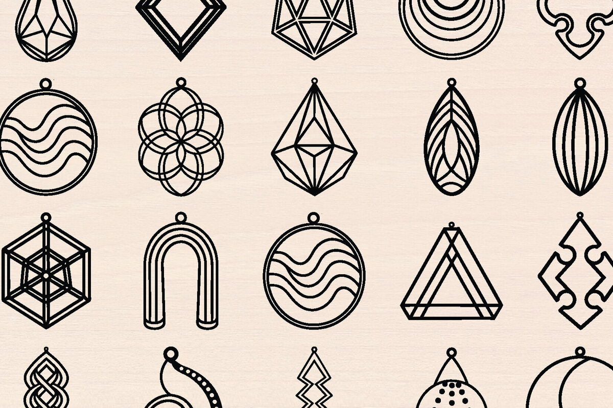 Intra απο ξύλο plywood  Χρώμα wenge 3mm-4mm πάχος - Γεωμετρικά σκουλαρίκια Πακέτο Δίασταση 3x3 cm INTRAFABR-95884880