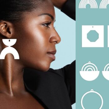 Intra απο ξύλο plywood Χρώμα wenge 3mm-4mm πάχος - Γεωμετρικά Σκουλαρίκια Πακέτο Δίασταση 5x6 cm INTRAFABR-38435899 - Image 1