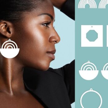 Intra απο ξύλο plywood Χρώμα wenge 3mm-4mm πάχος - Γεωμετρικά Σκουλαρίκια Πακέτο Δίασταση 5x6 cm INTRAFABR-38435899 - Image 2