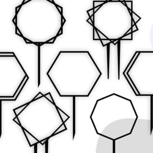 Intra απο ξύλο plywood  Χρώμα wenge 3mm-4mm πάχος - Πακέτο γεωμετρικών πλαισίων , Cake Topper Δίασταση 20x25 cm INTRAFABR-124731055