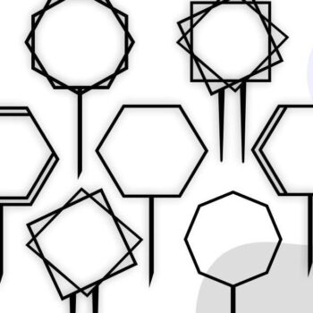 Intra απο ξύλο plywood  Χρώμα wenge 3mm-4mm πάχος - Πακέτο γεωμετρικών πλαισίων , Cake Topper Δίασταση 20x25 cm INTRAFABR-124731055 - Image 1