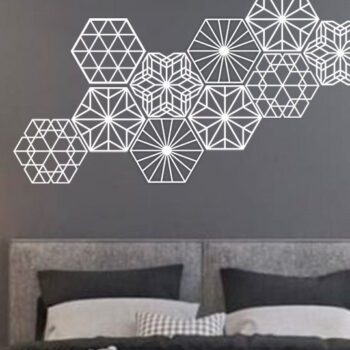 Intra απο ξύλο plywood  Χρώμα wenge 3mm-4mm πάχος - Geometric Hexagon Wall Art Σετ 5 τμχ Δίασταση 40x50 cm INTRAFABR-123671214 - Image 1