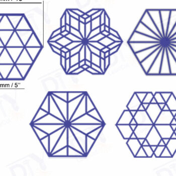 Intra απο ξύλο plywood  Χρώμα wenge 3mm-4mm πάχος - Geometric Hexagon Wall Art Σετ 5 τμχ Δίασταση 40x50 cm INTRAFABR-123671214 - Image 3